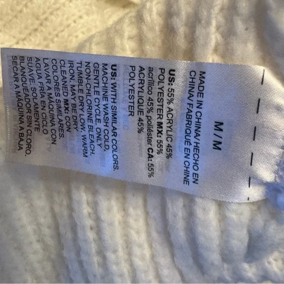 WHBM CROP white cardigan with rhinestone buttons and puff sleeve - Picture 10 of 13